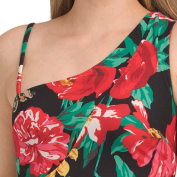 NWT RACHEL ROY Phoenix Floral Asymmetrical One Shoulder Front Slit Maxi Dress - Picture 3 of 5